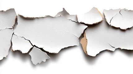 A white wall with peeling paint.