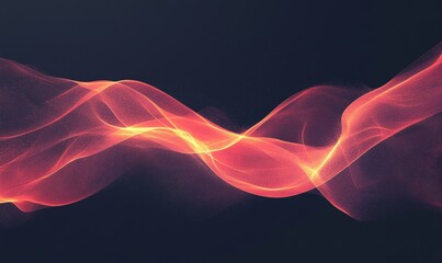 Obraz premium Red orange glowing gradient wave on black background, noise texture header design, Generative AI
