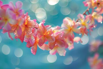 colorful flower on bokeh background