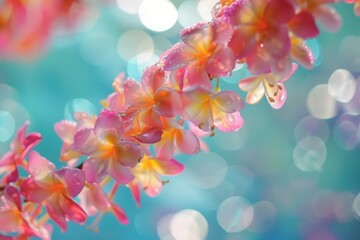 colorful flower on bokeh background