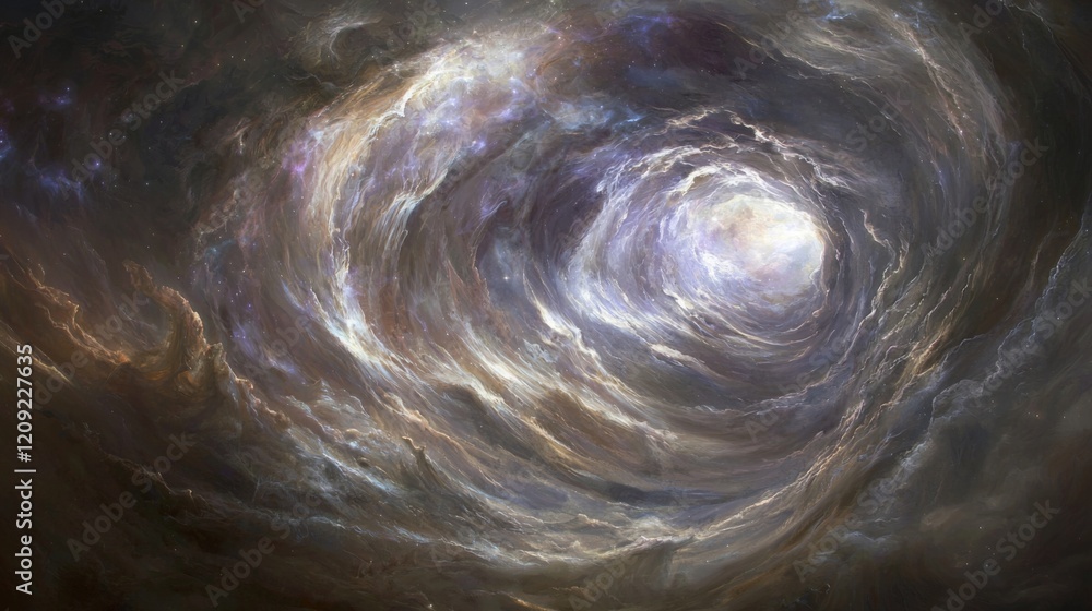 Canvas Prints abstract cosmic nebula swirl galactic vortex tunnel of light and stars