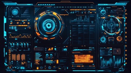 Fototapeta premium Futuristic Tech Interface: Digital Dashboard Design