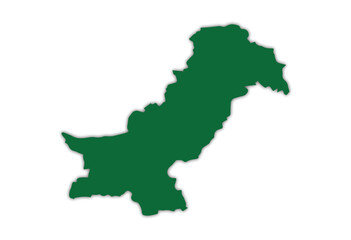 map of Pakistan with filed green color eps 10 