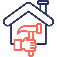 Renovation line color icon