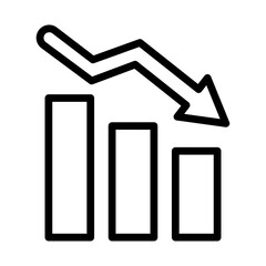 Loss Arrow Vector Line Icon Design