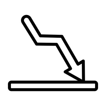 Arrow to the Ground Vector Line Icon Design