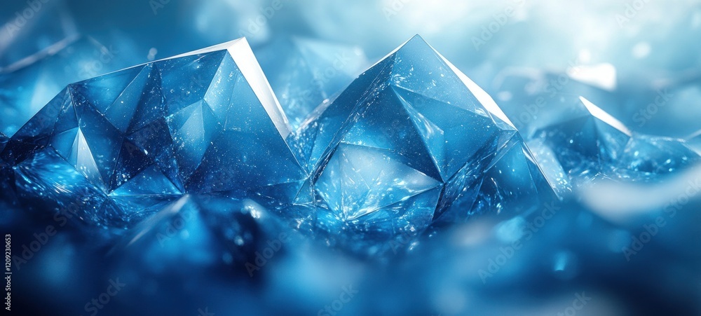 Aufkleber abstract blue geometric background design with triangles and squares in translucent layers