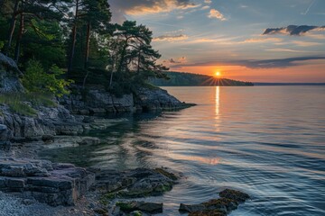 sunset over the sea