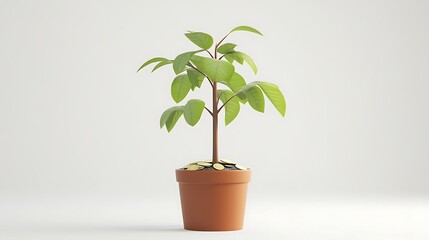 Fototapeta premium Growing Wealth: A 3D Render of a Money Tree