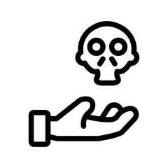 skull hand outline style