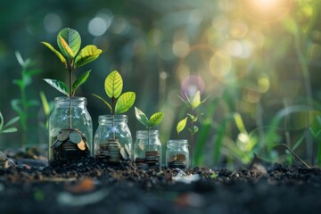 plant growing step concept