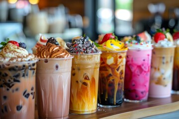 fruit juices drinks in glass