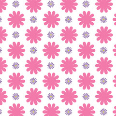 seamless pattern with pink flowers