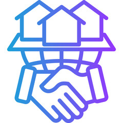 Real Estate line gradient icon