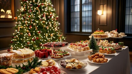 Festively Decorated Room Showcasing a Stunningly Set Table for Holiday Celebrations and Gatherings