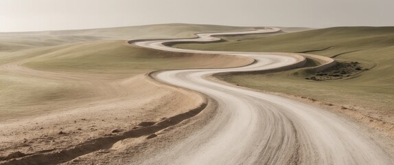 winding dirt street via geographical region reduce out