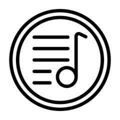 Music Playlist Vector Line Icon Design