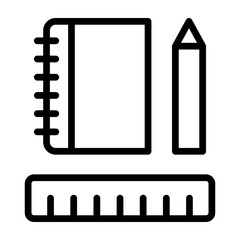 School Supplies Vector Line Icon Design