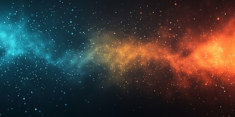 Naklejka premium Orange teal glowing gradient on black background, noise texture banner design, Generative AI