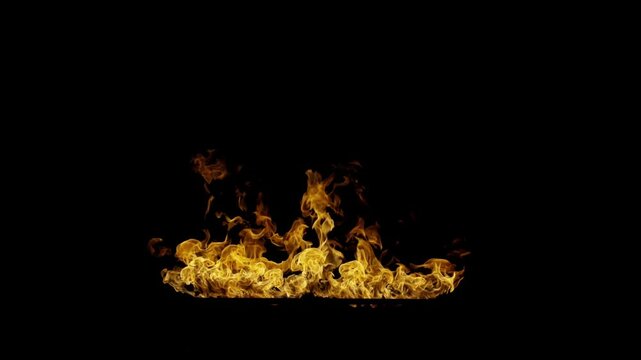 Lifelike fire animation with intricate flickers and dynamic motion, ideal for cinematic effects or branding elements