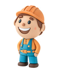 a clay Cute, Professional Designer, happy and smile, isolated on a transparent background