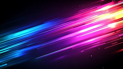 Abstract Neon Light Streaks Diagonal Design
