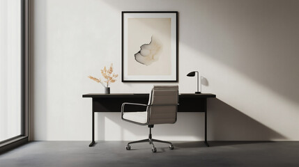 Modern minimalist home office setup