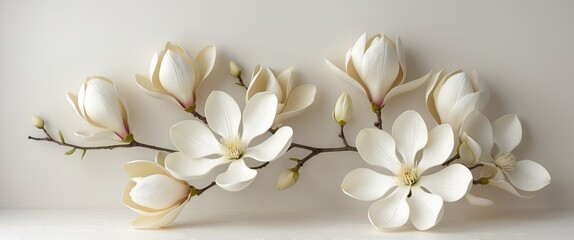 Fototapeta premium Beautiful decorative magnolia flowers background