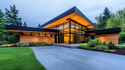 Modern Architectural Design of a Stylish House Surrounded by Nature