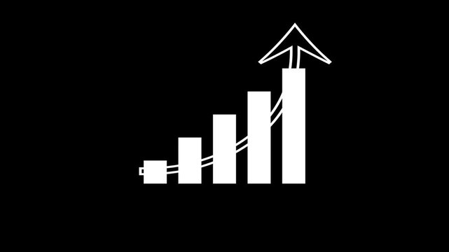 Grow chart business concept. Financial data and diagrams showing a steady increase in profits.growing business graph with arrow