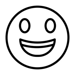 Laughing Face Vector Line Icon Design