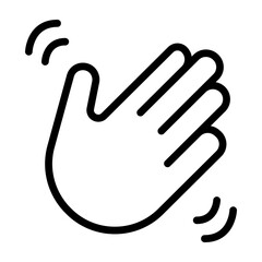 Waving Hand Vector Line Icon Design