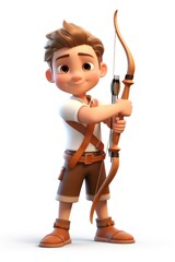 Obraz premium Sports archery cartoon white background