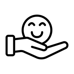 Contentment Vector Line Icon Design