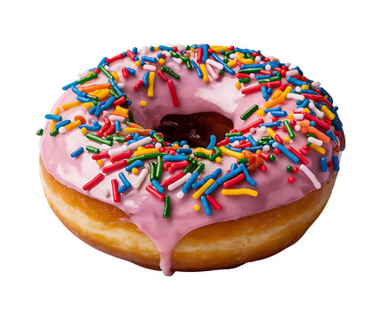 Donut with sprinkles isolated