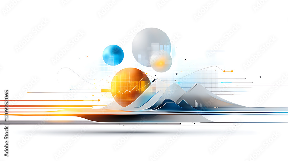 Aufkleber dynamic abstract design digital space graphic composition futuristic environment vibrant viewpoint c