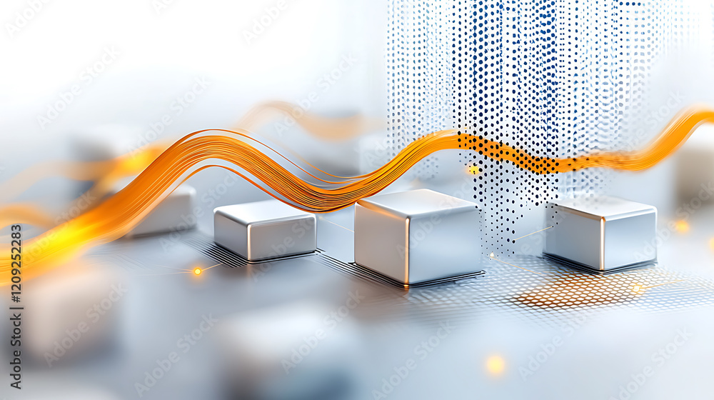 Poster dynamic data visualization in tech industry digital art futuristic environment abstract perspective 