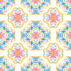 seamless ikat pattern design with colorful color use for fashion design.