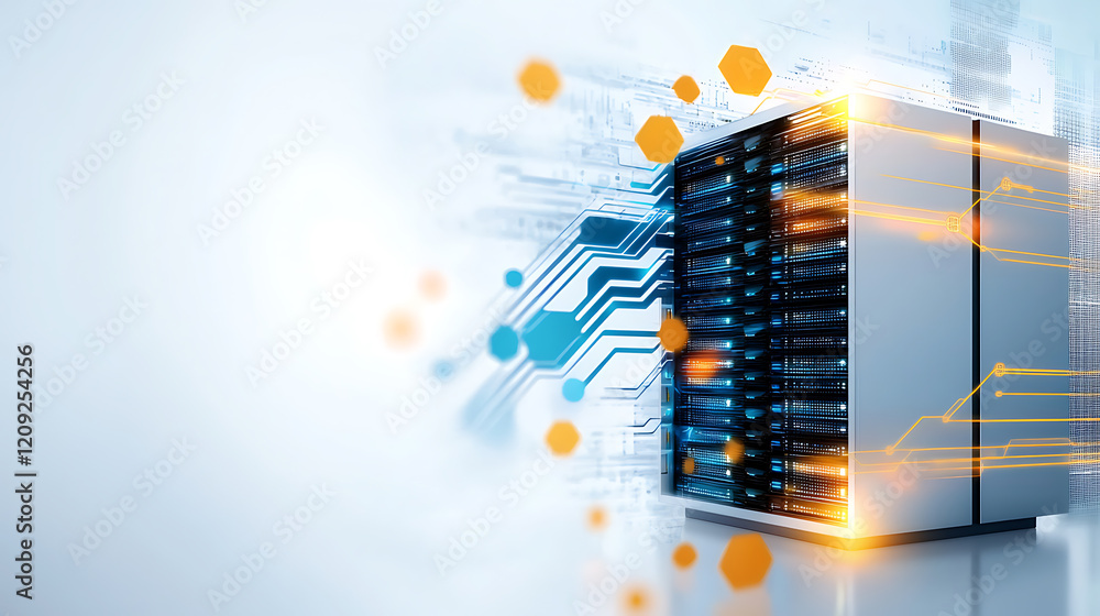 Poster data center operations showcase modern facility technology infrastructure digital environment close-
