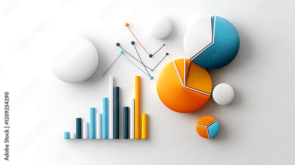 Aufkleber data visualization insights business analytics graphic design modern office aerial view trend analys