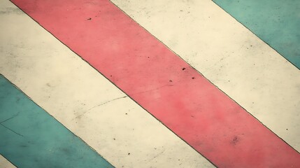 Fototapeta premium Diagonal Stripes of Pink Teal and Beige Paint