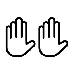 Hands Vector Line Icon Design