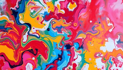 Fototapeta premium Vibrant Swirling Concrete Texture: Expressive Painted Background art mix hues bold wall 