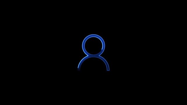 Neon User line icon inside circle, user information.. Looped Neon Lines abstract on background. Communication man profile icon.Looped Neon Lines abstract on background. Communication man profile icon.