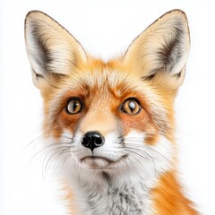 Fototapeta premium Vivid Portrait of a Fox with Striking Eyes and Fluffy Fur Details