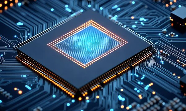 Central Processing Unit, Circuit Board, Technology, Close-up, Data Processing, Tech Background, for website header