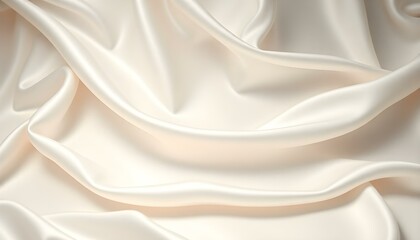 Obraz premium Luxurious White Silk Fabric Texture: Elegant Flowing Shimmer Background soft folds drape 