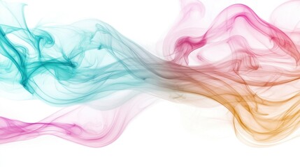 Obraz premium Dynamic waves of color explosion with swirling smoke in electric shades of pink, teal, and gold. The textures flow in intricate patterns, creating movement and depth.