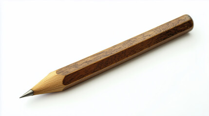 Obraz premium A solitary, sharpened pencil lying on a stark, white background