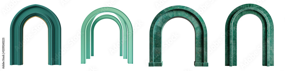 Poster minimalist architectural abstract background featuring a series of concentric symmetrical arched sha